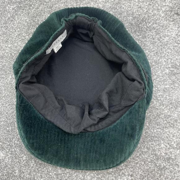 TOPSHOP FOREST GREEN CORDUROY BAKERS HAT BERET CAP PUFFY Y2K - Picture 6 of 7